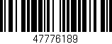 Código de barras (EAN, GTIN, SKU, ISBN): '47776189'