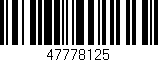 Código de barras (EAN, GTIN, SKU, ISBN): '47778125'