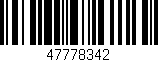 Código de barras (EAN, GTIN, SKU, ISBN): '47778342'