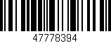 Código de barras (EAN, GTIN, SKU, ISBN): '47778394'