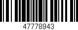 Código de barras (EAN, GTIN, SKU, ISBN): '47778943'