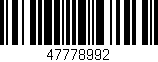 Código de barras (EAN, GTIN, SKU, ISBN): '47778992'