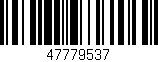 Código de barras (EAN, GTIN, SKU, ISBN): '47779537'