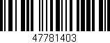 Código de barras (EAN, GTIN, SKU, ISBN): '47781403'