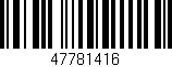 Código de barras (EAN, GTIN, SKU, ISBN): '47781416'