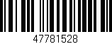 Código de barras (EAN, GTIN, SKU, ISBN): '47781528'
