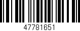 Código de barras (EAN, GTIN, SKU, ISBN): '47781651'