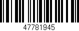 Código de barras (EAN, GTIN, SKU, ISBN): '47781945'