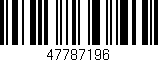 Código de barras (EAN, GTIN, SKU, ISBN): '47787196'