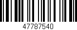 Código de barras (EAN, GTIN, SKU, ISBN): '47787540'