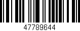 Código de barras (EAN, GTIN, SKU, ISBN): '47789644'