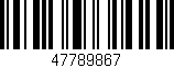 Código de barras (EAN, GTIN, SKU, ISBN): '47789867'