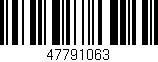Código de barras (EAN, GTIN, SKU, ISBN): '47791063'