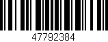Código de barras (EAN, GTIN, SKU, ISBN): '47792384'