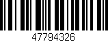 Código de barras (EAN, GTIN, SKU, ISBN): '47794326'