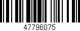 Código de barras (EAN, GTIN, SKU, ISBN): '47796075'