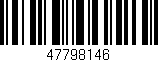 Código de barras (EAN, GTIN, SKU, ISBN): '47798146'