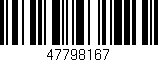 Código de barras (EAN, GTIN, SKU, ISBN): '47798167'