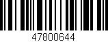 Código de barras (EAN, GTIN, SKU, ISBN): '47800644'