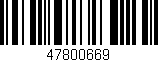 Código de barras (EAN, GTIN, SKU, ISBN): '47800669'