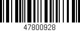 Código de barras (EAN, GTIN, SKU, ISBN): '47800928'