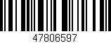Código de barras (EAN, GTIN, SKU, ISBN): '47806597'