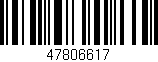 Código de barras (EAN, GTIN, SKU, ISBN): '47806617'