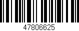 Código de barras (EAN, GTIN, SKU, ISBN): '47806625'