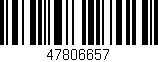 Código de barras (EAN, GTIN, SKU, ISBN): '47806657'