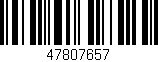Código de barras (EAN, GTIN, SKU, ISBN): '47807657'