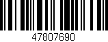 Código de barras (EAN, GTIN, SKU, ISBN): '47807690'