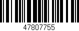 Código de barras (EAN, GTIN, SKU, ISBN): '47807755'