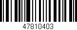 Código de barras (EAN, GTIN, SKU, ISBN): '47810403'