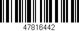 Código de barras (EAN, GTIN, SKU, ISBN): '47816442'