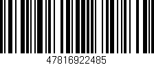 Código de barras (EAN, GTIN, SKU, ISBN): '47816922485'