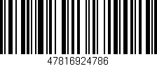 Código de barras (EAN, GTIN, SKU, ISBN): '47816924786'