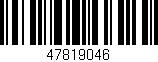 Código de barras (EAN, GTIN, SKU, ISBN): '47819046'