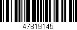 Código de barras (EAN, GTIN, SKU, ISBN): '47819145'