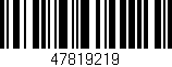 Código de barras (EAN, GTIN, SKU, ISBN): '47819219'