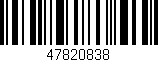 Código de barras (EAN, GTIN, SKU, ISBN): '47820838'