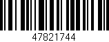 Código de barras (EAN, GTIN, SKU, ISBN): '47821744'