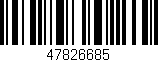 Código de barras (EAN, GTIN, SKU, ISBN): '47826685'