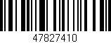 Código de barras (EAN, GTIN, SKU, ISBN): '47827410'