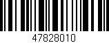 Código de barras (EAN, GTIN, SKU, ISBN): '47828010'