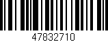Código de barras (EAN, GTIN, SKU, ISBN): '47832710'
