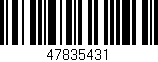 Código de barras (EAN, GTIN, SKU, ISBN): '47835431'