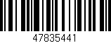 Código de barras (EAN, GTIN, SKU, ISBN): '47835441'