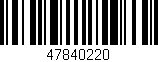 Código de barras (EAN, GTIN, SKU, ISBN): '47840220'