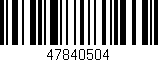 Código de barras (EAN, GTIN, SKU, ISBN): '47840504'