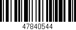 Código de barras (EAN, GTIN, SKU, ISBN): '47840544'